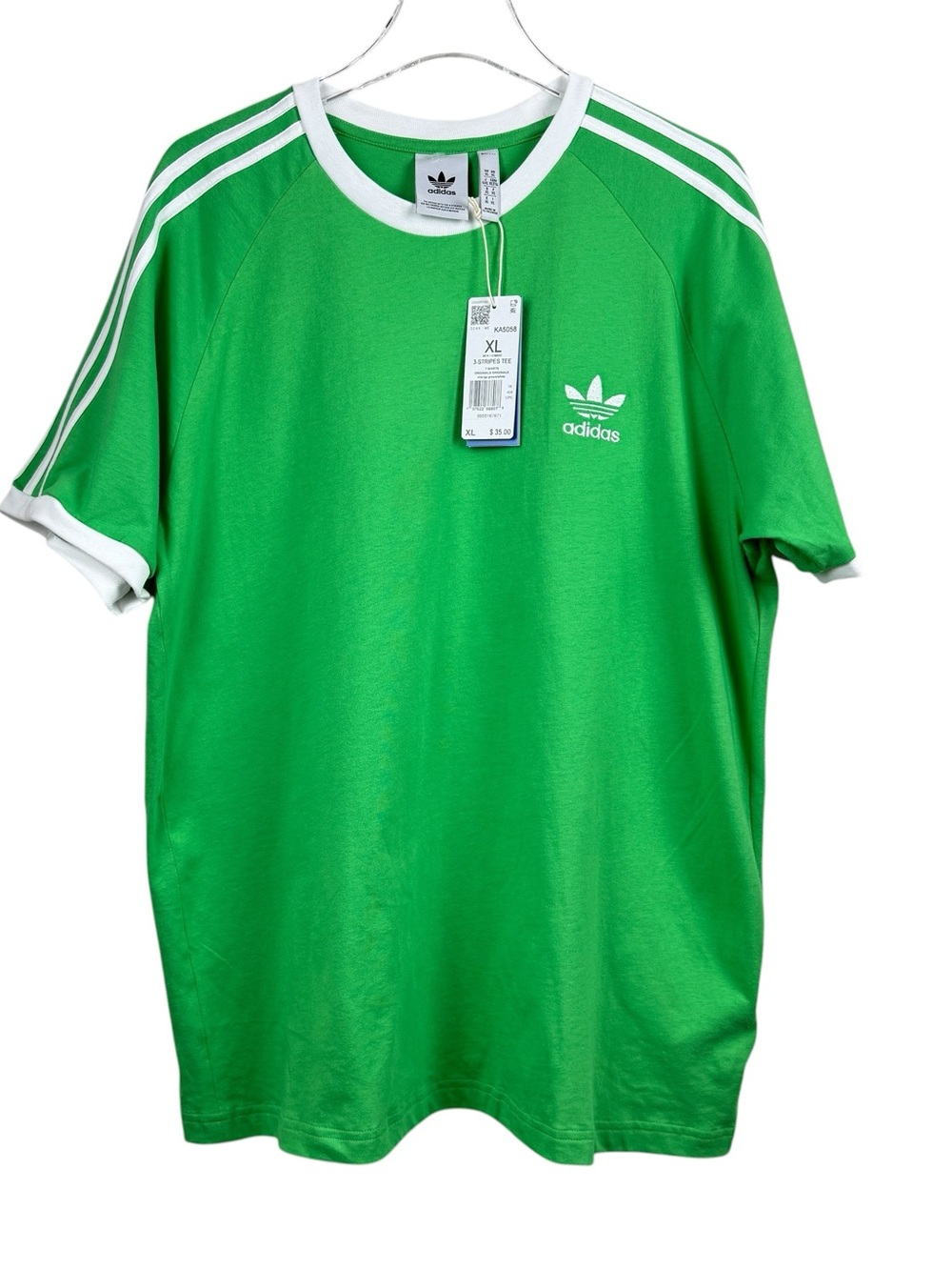 Adidas Originals Green 3-Stripe T-Shirt Men's Size XL NWT